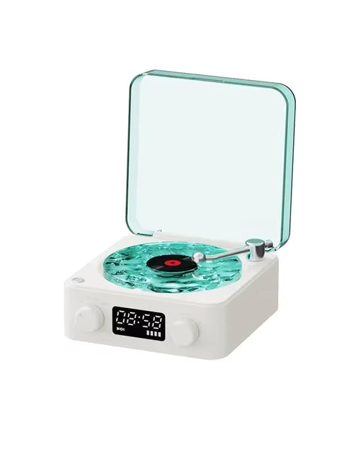 Load image into Gallery viewer, Waves Vinyl Player Bluetooth Speaker with White Noise Retro Turntable Speaker Sleep Aid Vitrola Shaped Speaker with RGB Light
