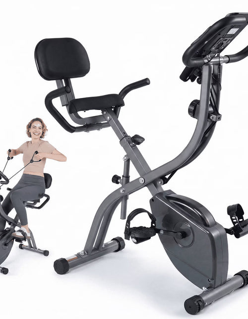 Load image into Gallery viewer, 3In1 Folding Exercise Bike with 10 Levels of Adjustable Resistance Indoor Cycling Magnetic Upright Bike Stationary Exercise Bike Perfect for Home Use
