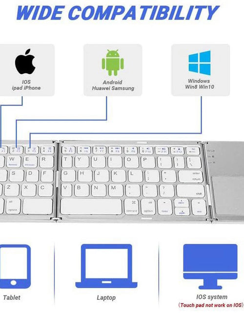 Load image into Gallery viewer, Portable Wireless Keyboard with Touchpad, Gray
