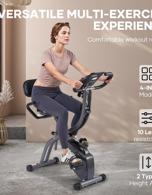Load image into Gallery viewer, 3In1 Folding Exercise Bike with 10 Levels of Adjustable Resistance Indoor Cycling Magnetic Upright Bike Stationary Exercise Bike Perfect for Home Use
