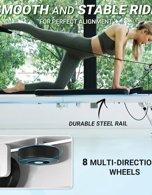 Load image into Gallery viewer, Foldable Pilates Reformer, Pilates Machine for Home Use, with Dual Resistance- Springs and Cords, Pilates Equipment for Home Workouts with Jump Board, up to 400 LBS
