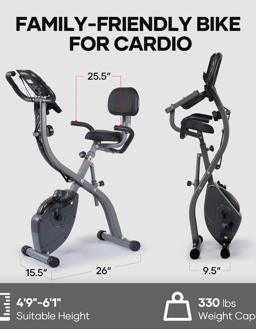 Load image into Gallery viewer, 3In1 Folding Exercise Bike with 10 Levels of Adjustable Resistance Indoor Cycling Magnetic Upright Bike Stationary Exercise Bike Perfect for Home Use
