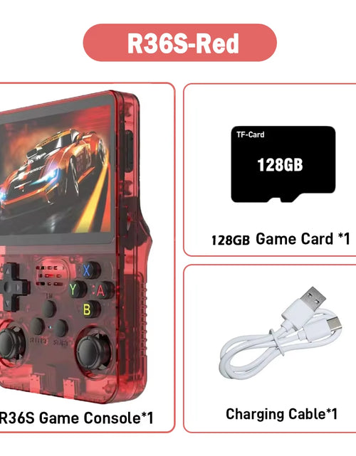 Load image into Gallery viewer, R36S ARKOS Retro Handheld Video Game Console Genuine 3.5 Inch IPS Multiple Colors Are Available Screen Portable Player 64GB Game
