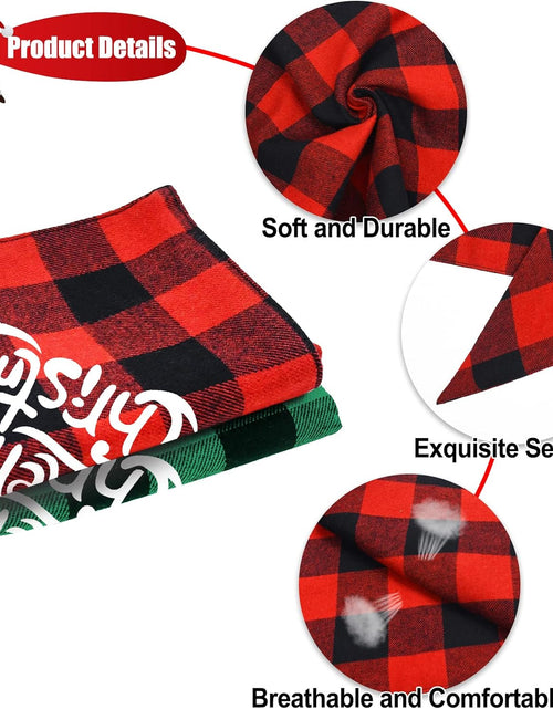 Load image into Gallery viewer, 2 Pack Dog Bandana Christmas Classic Buffalo Plaid Pets Scarf Triangle Bibs Kerchief Set Pet Costume Accessories Decoration for Small Medium Large Dogs Cats Pets (Large)
