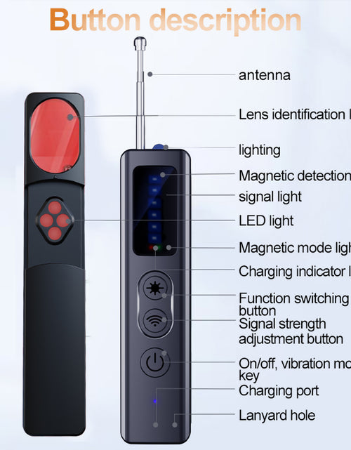 Load image into Gallery viewer, Hidden Camera Detector, Portable Listening/Gps Tracker Detector, Hidden Devices Detector, RF Wireless Signal Scanner for Home Office Travel, Camera Finder Device Detector
