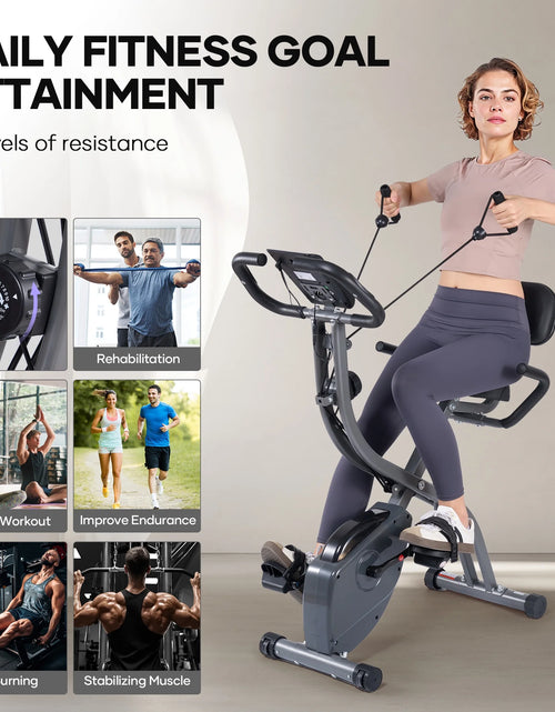 Load image into Gallery viewer, 3In1 Folding Exercise Bike with 10 Levels of Adjustable Resistance Indoor Cycling Magnetic Upright Bike Stationary Exercise Bike Perfect for Home Use
