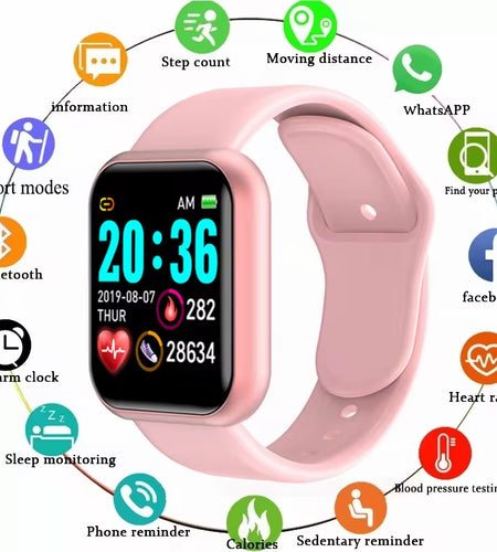 Multifunctional Smart Watch Men Women Bluetooth Connected Phone Music Fitness Sports Bracelet Sleep Monitor Y68 Smartwatch D20