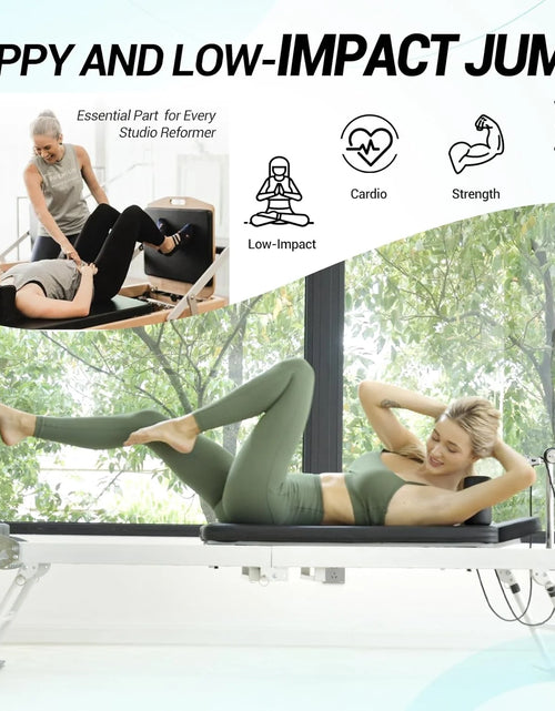Load image into Gallery viewer, Foldable Pilates Reformer, Pilates Machine for Home Use, with Dual Resistance- Springs and Cords, Pilates Equipment for Home Workouts with Jump Board, up to 400 LBS

