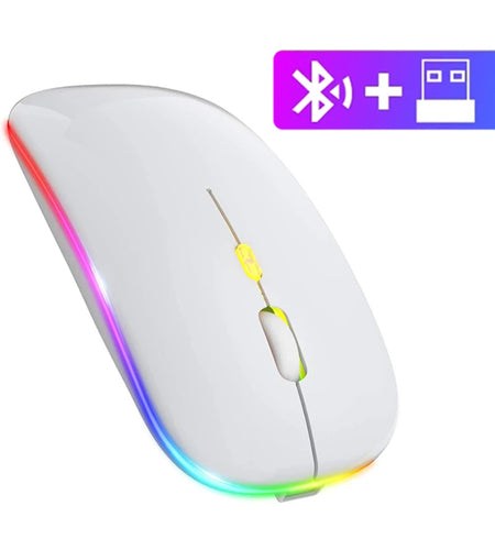 Bluetooth Mouse 2.4Ghz Wireless Mouse Mice Rechargeable Mouse Silent Mouse LED Backlit USB Gaming Mouse 1600DPI for PC Laptop