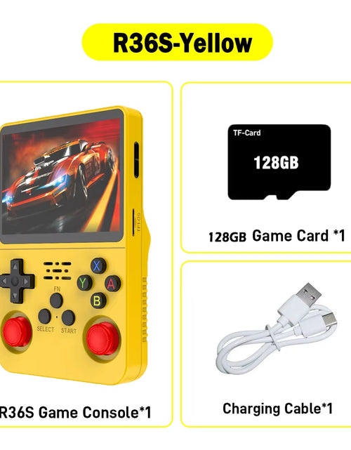 Load image into Gallery viewer, R36S ARKOS Retro Handheld Video Game Console Genuine 3.5 Inch IPS Multiple Colors Are Available Screen Portable Player 64GB Game
