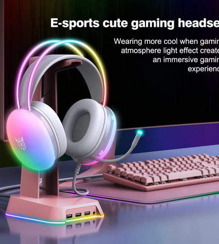 Gaming Headset Esports Package New FULL RGB Light Design Headphones with Mic Headphone for PC Gamer