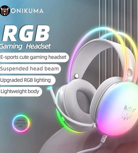 Gaming Headset Esports Package New FULL RGB Light Design Headphones with Mic Headphone for PC Gamer