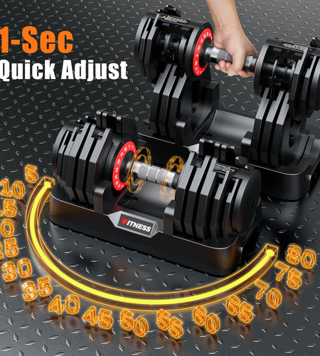160Lb(80Lbs*2) Adjustable Dumbbells Set,16 in 1 Quick-Select 5-80Lbs Weight Adjustable Dumbbells for Full Body Home Workout