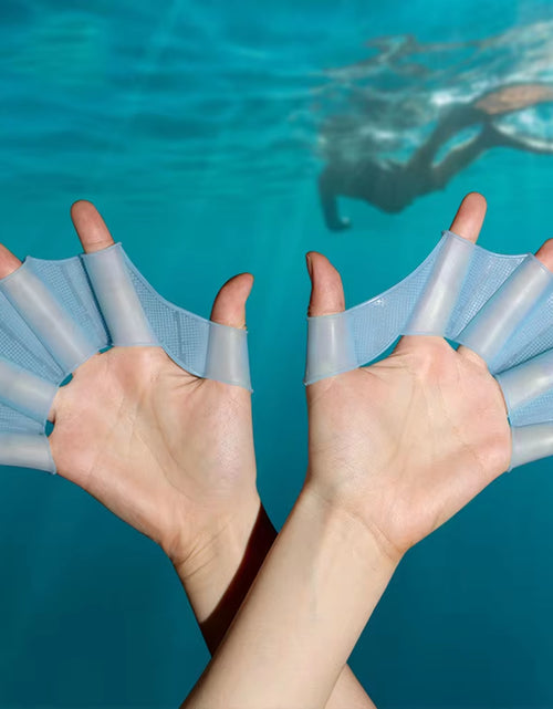 Load image into Gallery viewer, Silicone Swimming Fins Flipper Men Women Child Swim Pool Sport Professional Training Finger Hand Webbed Gloves Paddles Equipment
