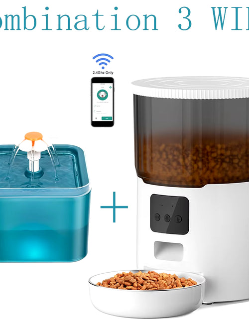 Load image into Gallery viewer, 4L Pet Feeder Tuya WIFI Automatic Dog Food Dispenser Smart Cat Feeder 2L Cat Automatic Drinking Fountain Dog Water Feeder
