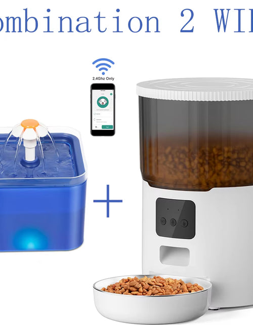 Load image into Gallery viewer, 4L Pet Feeder Tuya WIFI Automatic Dog Food Dispenser Smart Cat Feeder 2L Cat Automatic Drinking Fountain Dog Water Feeder
