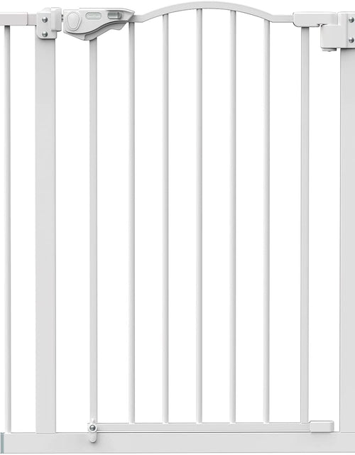Load image into Gallery viewer, 29-39.6" Baby Gate for Pets, Auto Close Both Sides Dog Gate with One-Hand Opening, 30" Tall Safety Gates for Stairs, Hallways, Bedrooms, Wall Pressure Mount No Drill, White

