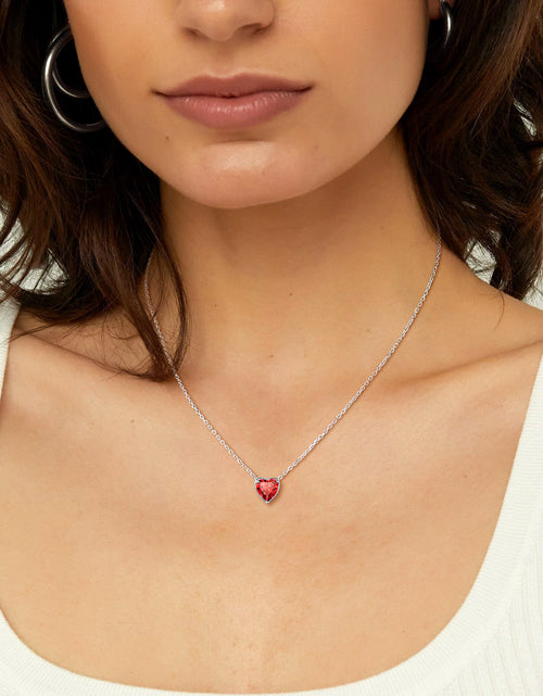 Load image into Gallery viewer, Silver Necklace 925 Sterling Silver Birthstone Love Heart Necklace Valentine'S Day Gift for Her
