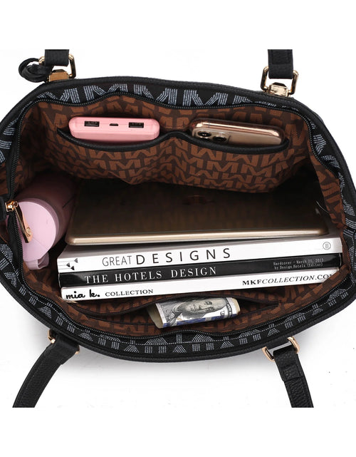 Load image into Gallery viewer, by Mia K. Marimar Women'S Tote Bag with Pouch and Wristlet, Signature 4 Piece Set - Chocolate Brown
