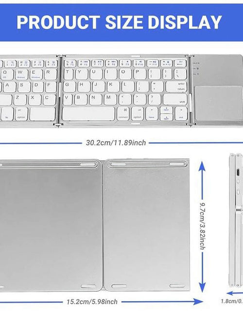 Load image into Gallery viewer, Portable Wireless Keyboard with Touchpad, Gray

