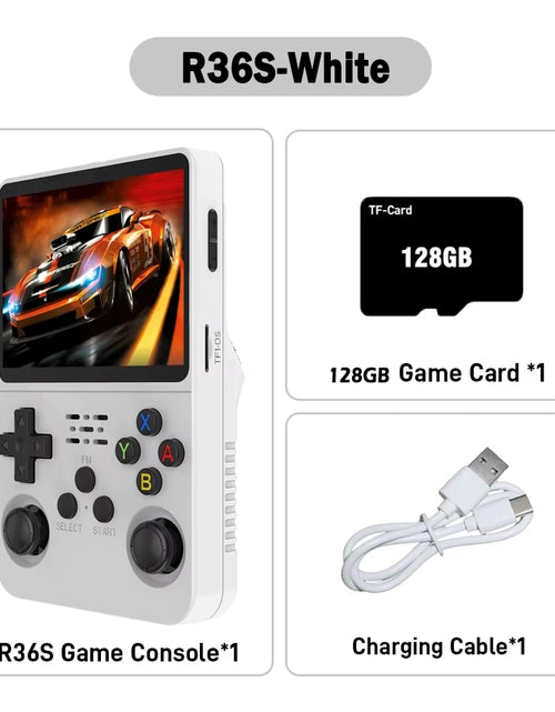Load image into Gallery viewer, R36S ARKOS Retro Handheld Video Game Console Genuine 3.5 Inch IPS Multiple Colors Are Available Screen Portable Player 64GB Game
