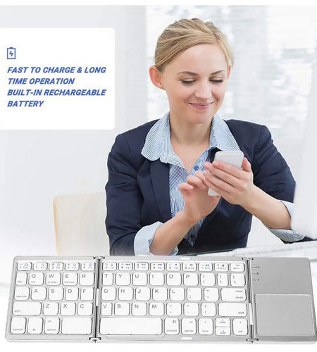 Portable Wireless Keyboard with Touchpad, Gray